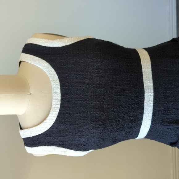 Nanette Nanette Lepore Tweed Colorblock Sheath Dress Black White 10 preppy - Picture 4 of 9